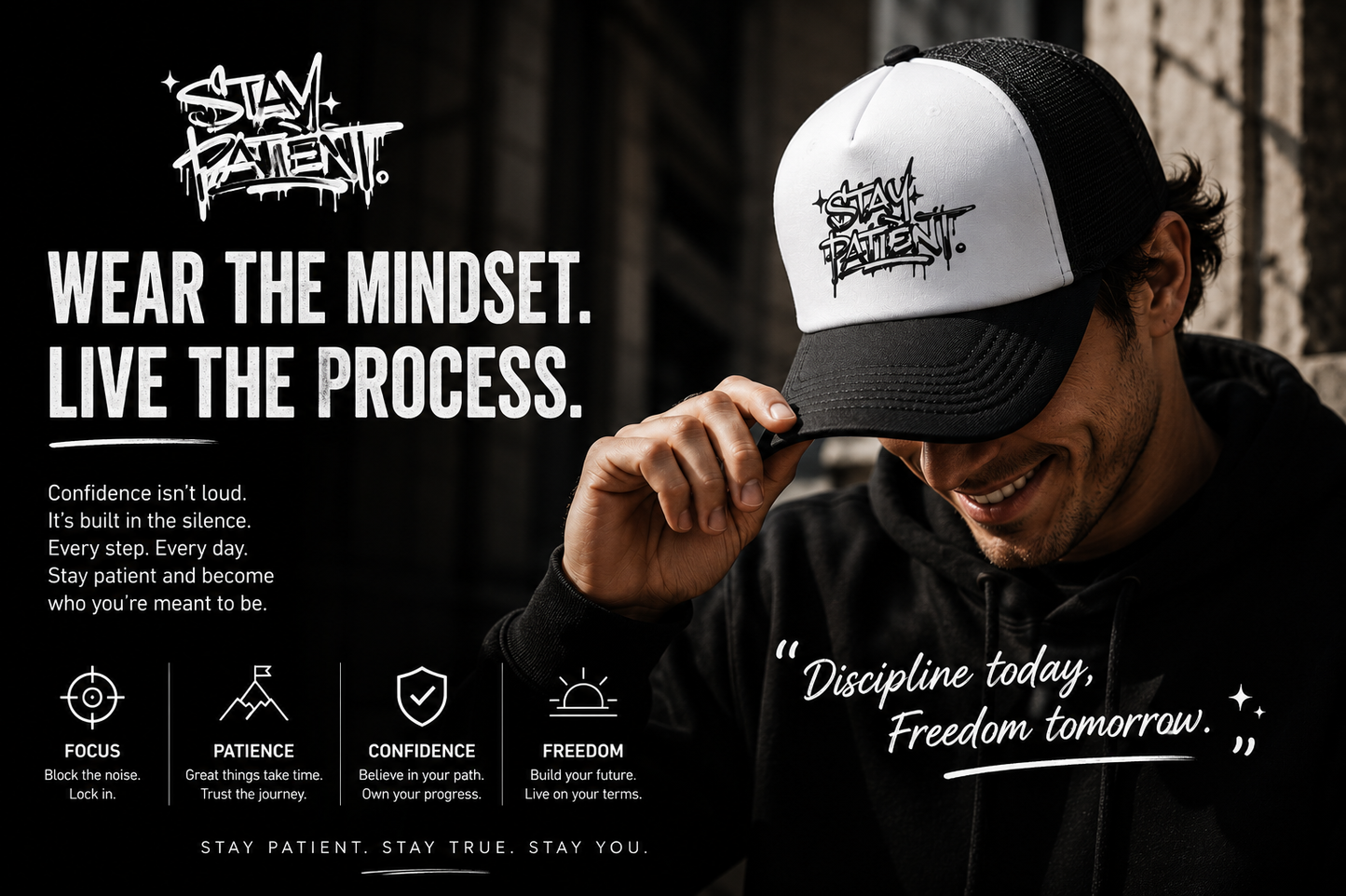 Stay Patient — Graffiti Streetwear Trucker Cap