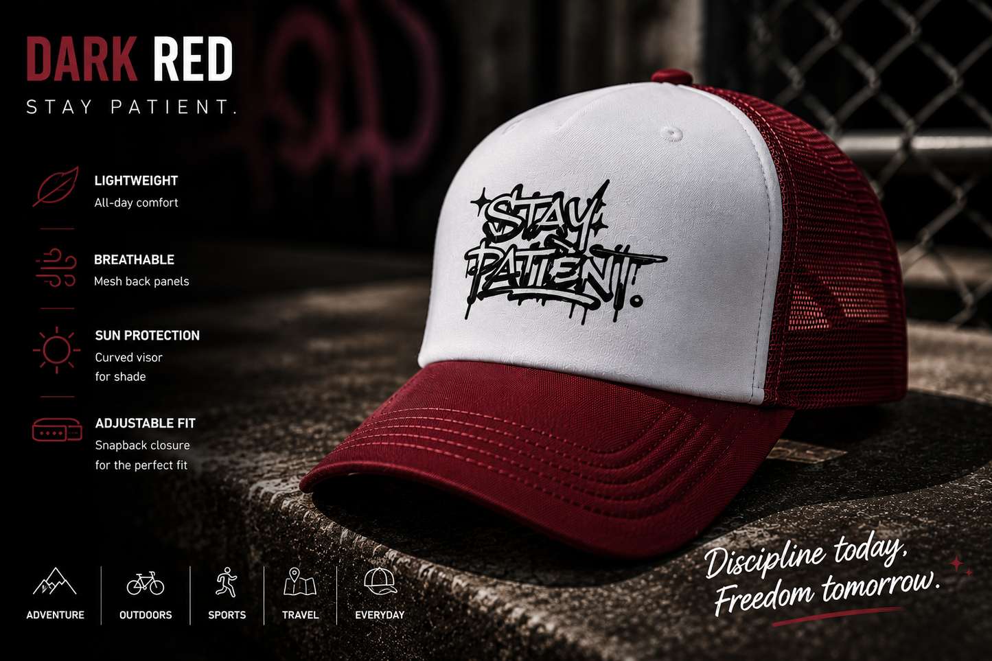 Stay Patient — Graffiti Streetwear Trucker Cap