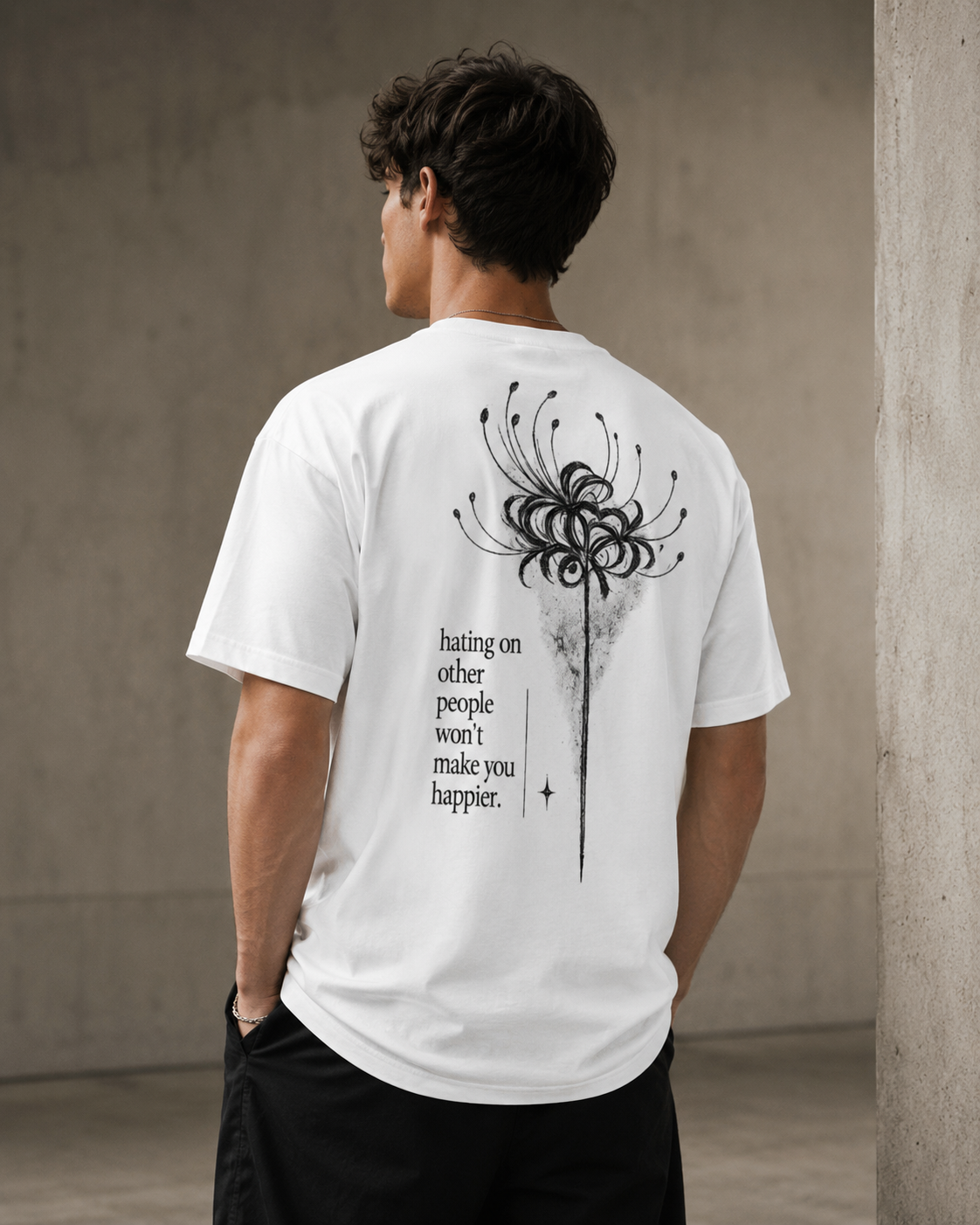 Bloom in Silence | Minimal Grunge Streetwear Graphic T-Shirt